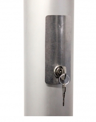 Fahnenmast -MI-D- aus Aluminium | Ø 75 mm | 360° drehbarer Kopfkappe, Hiss-Seil innenliegend